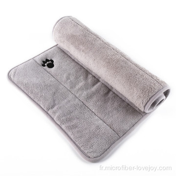 Serviette pour chien en microfibre haute densité en molleton de corail